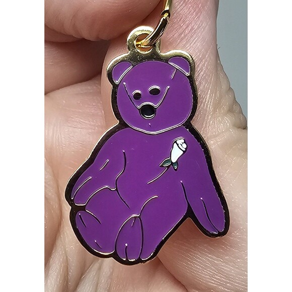 Princess Diana Beanie Baby Purple Bracelet Necklace 1" Charm New - Picture 3 of 5